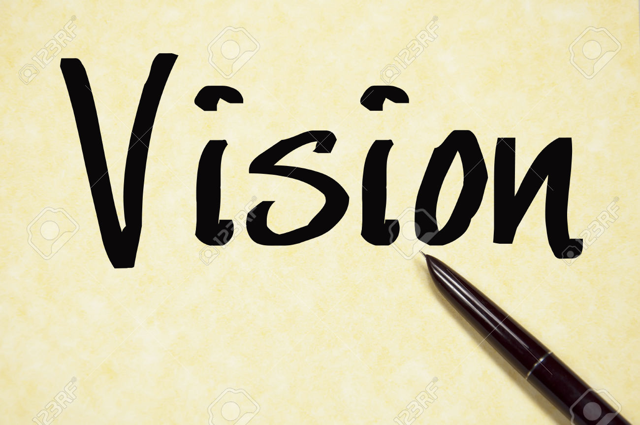 vision word write on paper